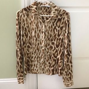 Christian Dior silk cheetah top small